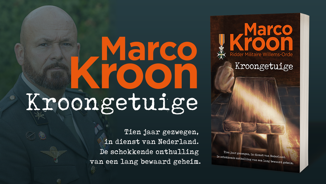 Marco Kroon Ridder Militaire Willems-orde met zijn boek Kroongetuige over Afghanistan